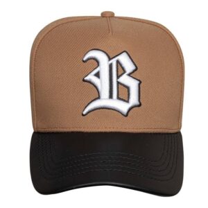 Bone Snapback Caramelo New Aba Couro Preto